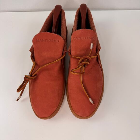 Manitobah Modern Moccasin Shoes Womens US 10 Brick Red Clay Leather Flat 41200D4 - Picture 3 of 7